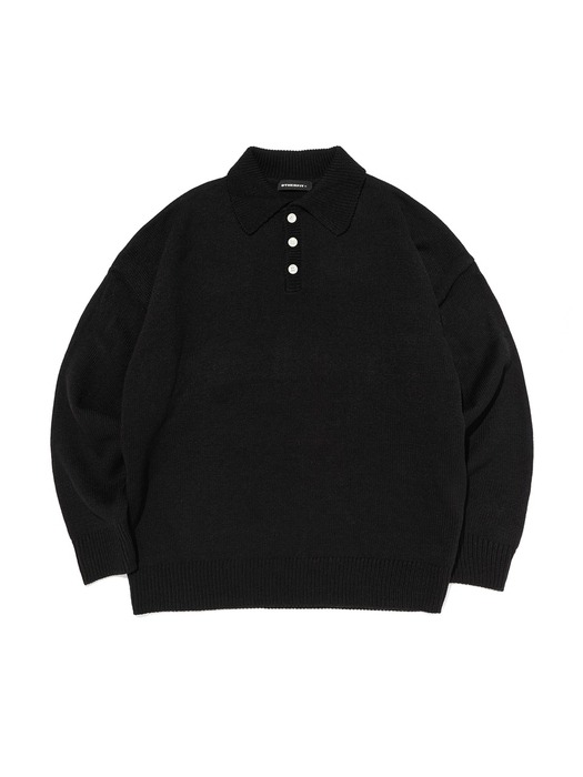 카라 오버 스웨터 (블랙)
