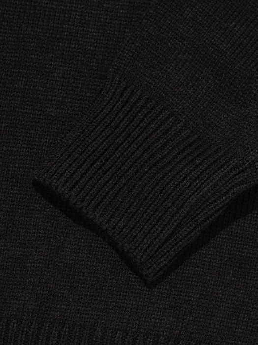 카라 오버 스웨터 (블랙)