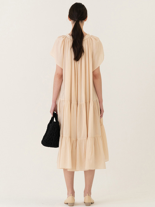 SS22 Soft Tiered Dress Apricot