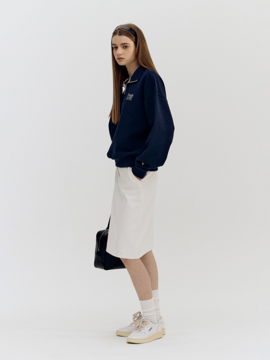 UNISEX SPORTING IS LIFE HALF ZIP-UP SWEATSHIRT FRENCH NAVY_UDTS2A116N2