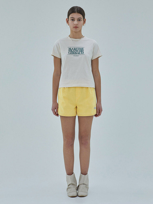 W CORDUROY BANDING SHORTS yellow