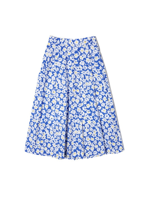 P3116 Florale pleats skirt_Blue