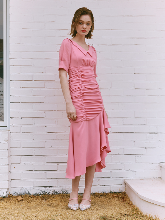 Grace / Shirring Detail Long Dress