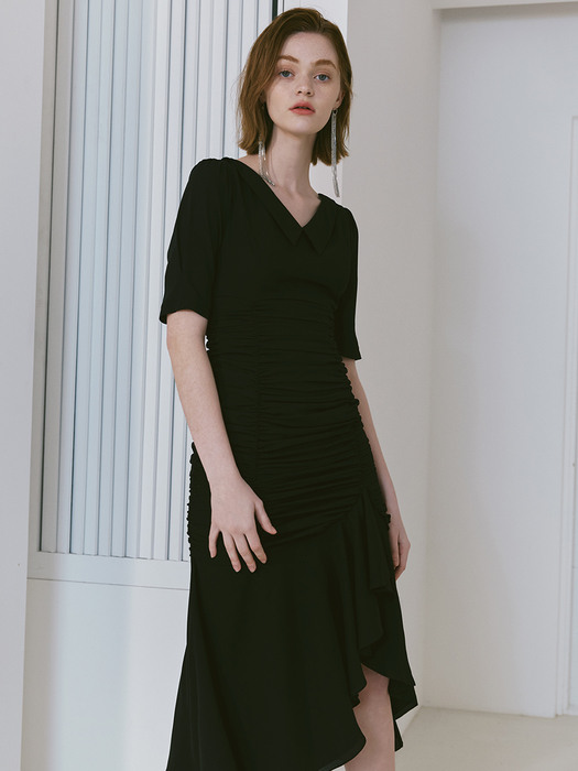 Grace / Shirring Detail Long Dress