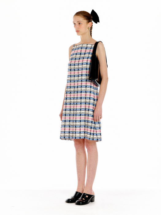 UMBELL Sleeveless Mini Dress - Ivory/Pink/Blue Multi