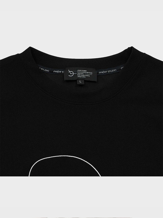 22SS 드로잉 자수 반팔 티셔츠 (블랙)