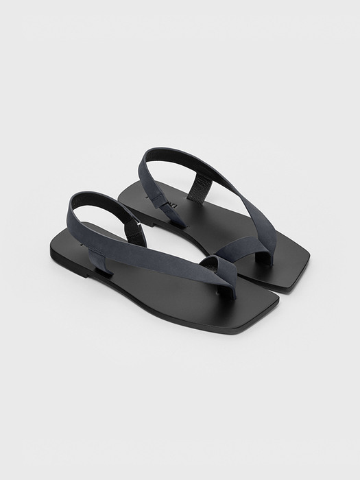 ASTI flat sandals_navy nubuck