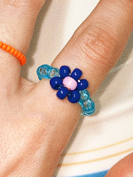 Blue Lake Bold Beads Ring 비즈반지