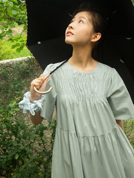 パーティードレス GANISONG Summer shirring romantic dress mint Sparkling Lace Up Mini Dress with Intricate Floral Sequins