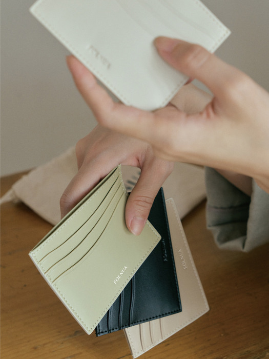 LOGO CARD HOLDER IN IVORY