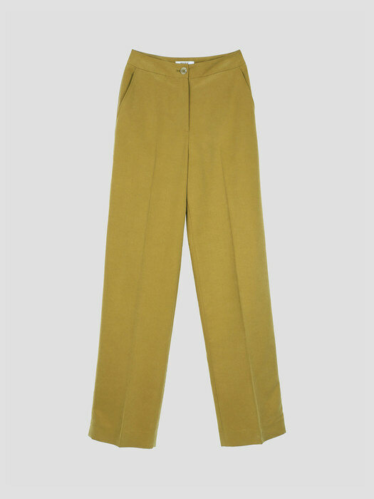 [22FW] Silky Texture Olive Pants - Khaki Beige