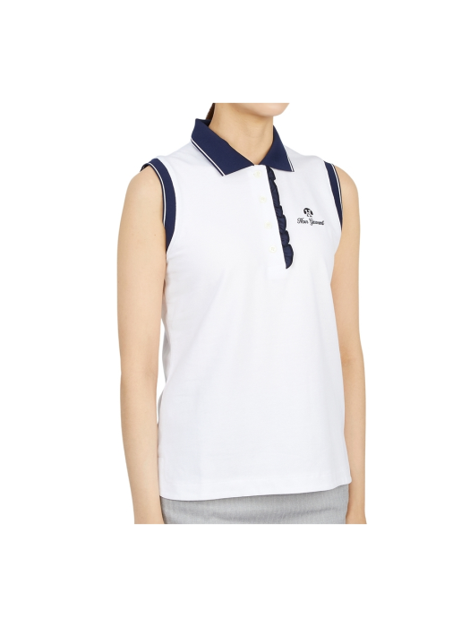 에스테 HHW 2A AP53 WHITE 여자 골프 폴로 민소매 티셔츠