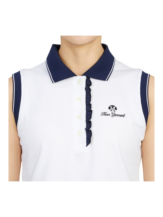 에스테 HHW 2A AP53 WHITE 여자 골프 폴로 민소매 티셔츠