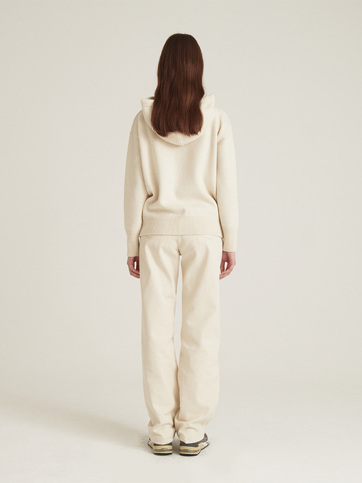 Hooded Knit Top - Ivory