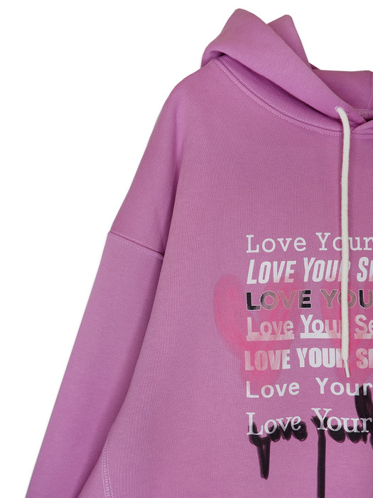 Love Yourself Sweat Hoodie / Cassis Pink