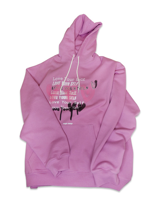Love Yourself Sweat Hoodie / Cassis Pink