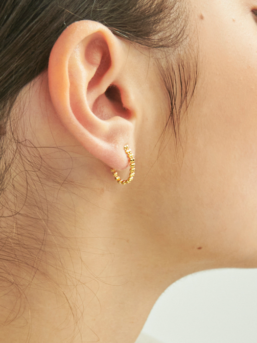 Net Frontback Silver Earring Ie295 [Gold]