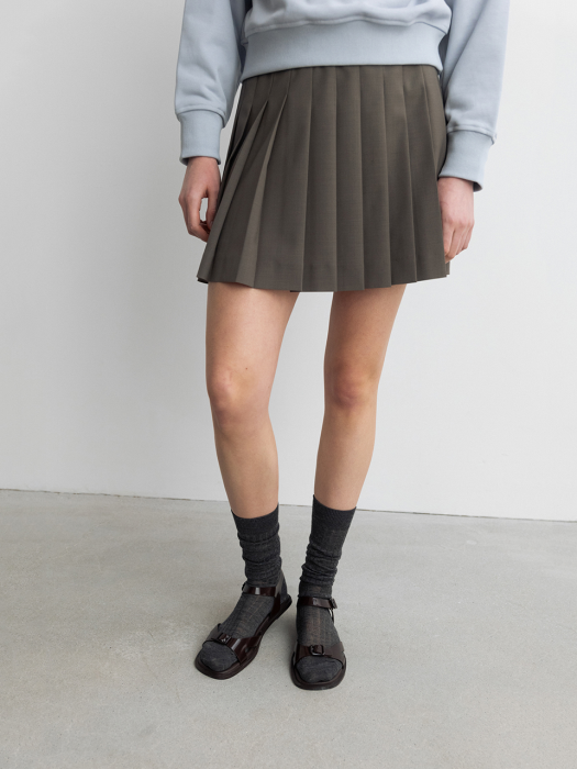 Mini Pleats Skirt Gray (JWSK3E902G2)