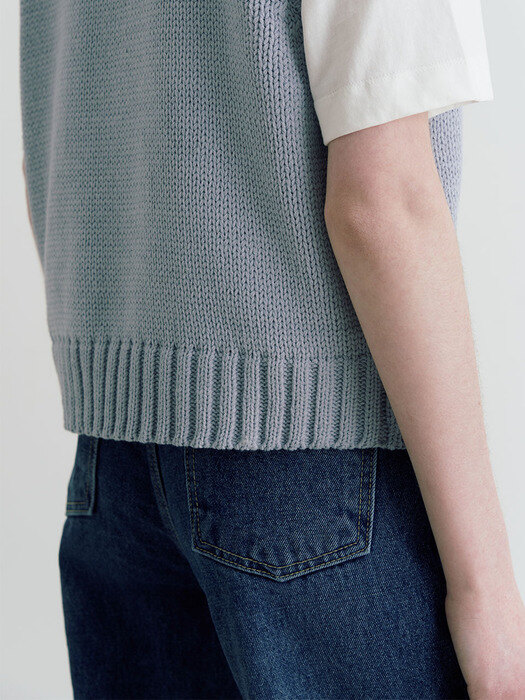 Lego v-neck knit vest - skyblue