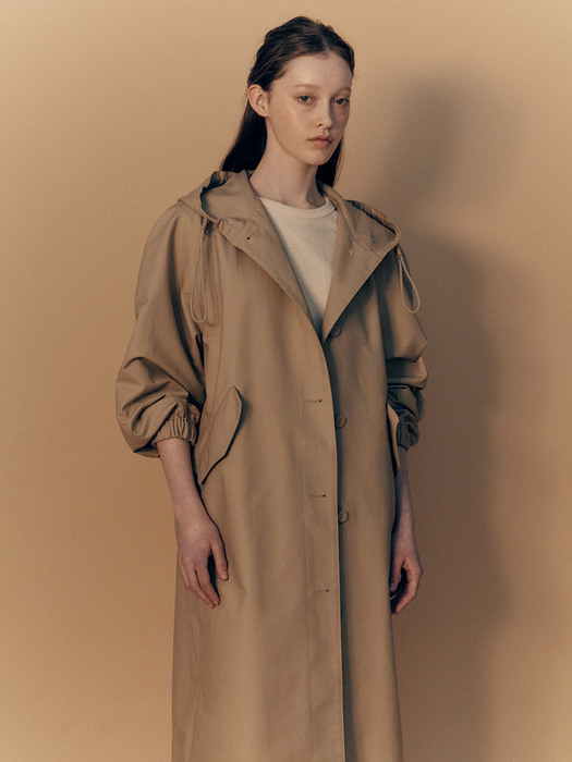 Cotton rain coat (Beige)