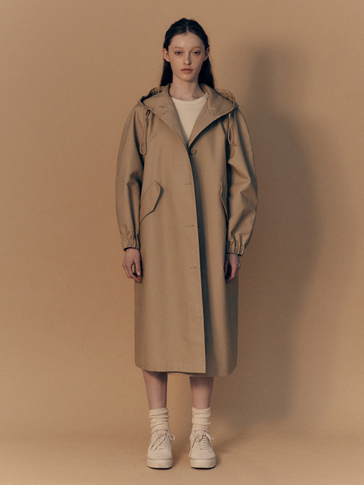 Cotton rain coat (Beige)