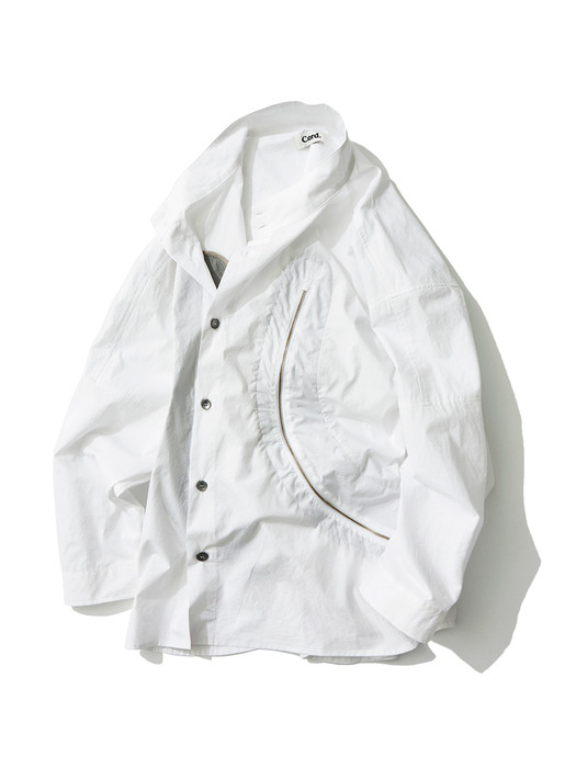 REXION CURVED ZIP-OVER SHIRT_WH