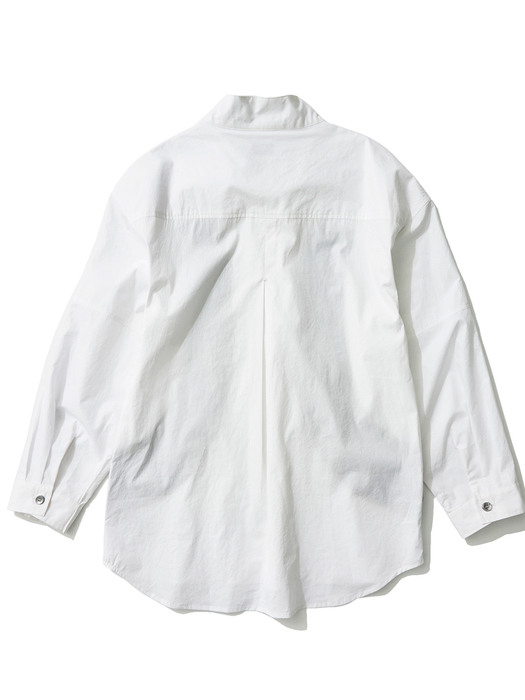 REXION CURVED ZIP-OVER SHIRT_WH