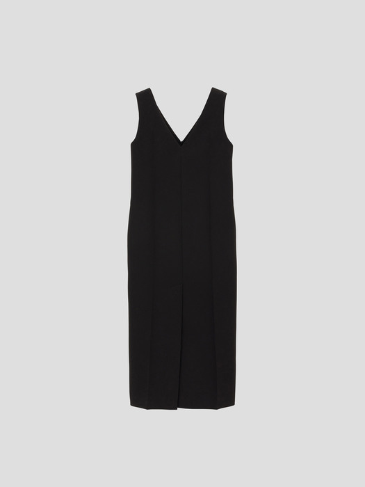 DEEP V-NECK OVER DRESS (BLACK)