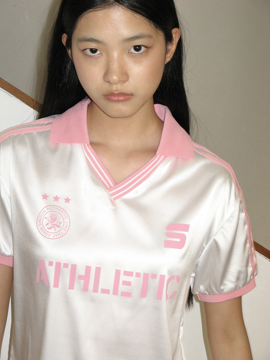 SINOON시눈]SPORTY TRACK HALF SLEEVE SHIRTS (BABY PINK)