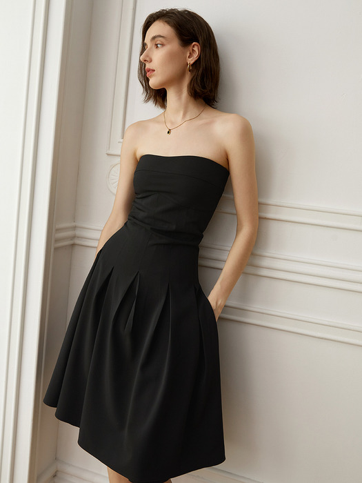 YY_Classic tube top dress_BLACK