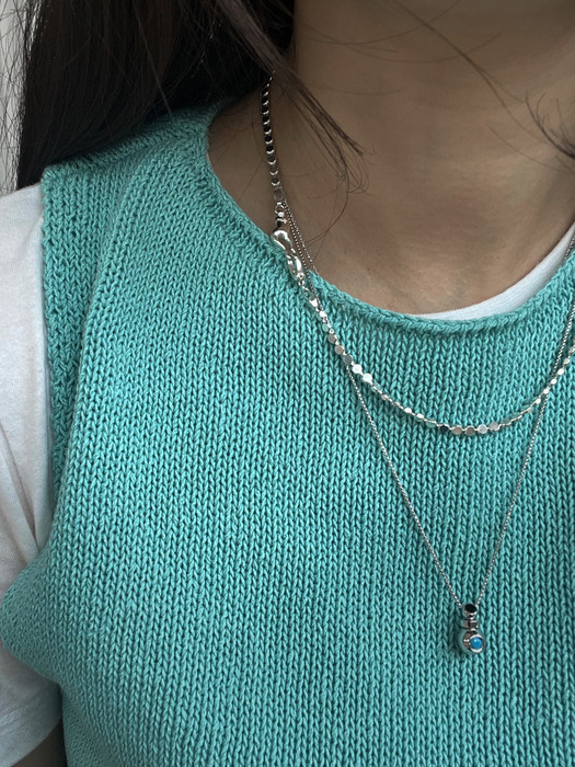Flat ball Chain necklace (2color)
