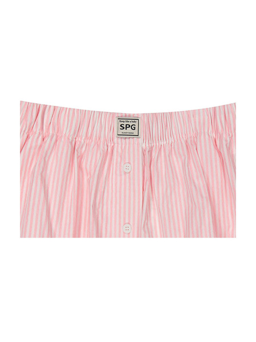 Peach stripe lace short pants