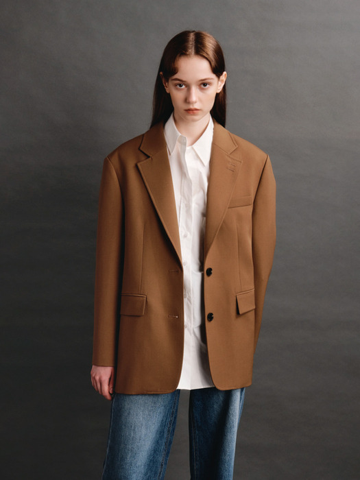 OVERSIZED TWO-BUTTON JK (CAMEL)