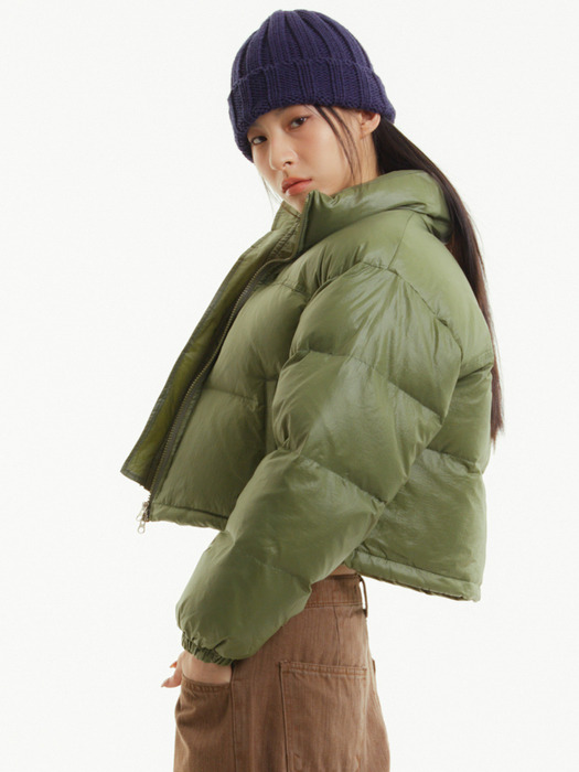 다운 숏 푸퍼 패딩 올리브_DOWN SHORT PUFFER PADDING OLIVE