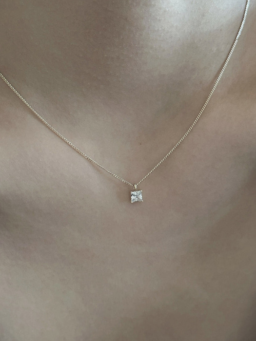 14k Square necklace