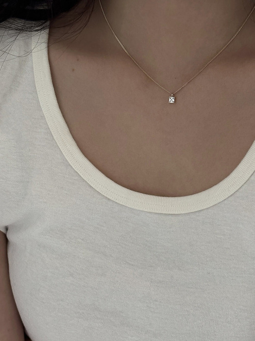 14k Square necklace