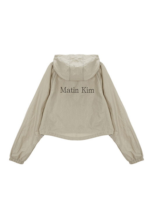 MATIN CROP HOODY COATING JUMPER IN BEIGE