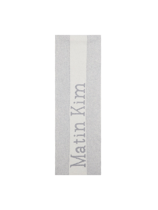 MATIN STRIPE MUFFLER IN WHITE