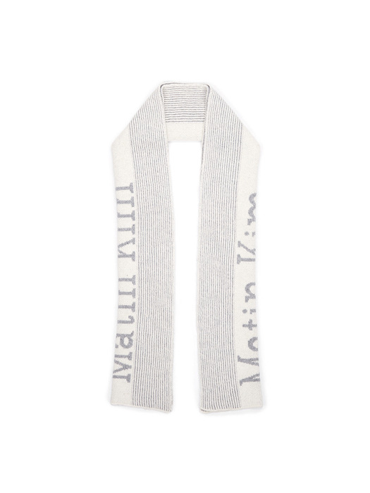 MATIN STRIPE MUFFLER IN WHITE