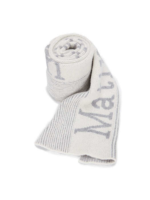 MATIN STRIPE MUFFLER IN WHITE