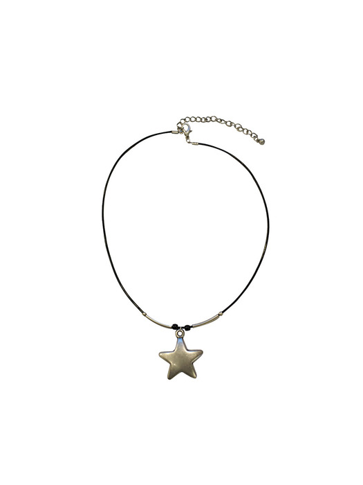 Bold Star Necklace_[Black Silver]