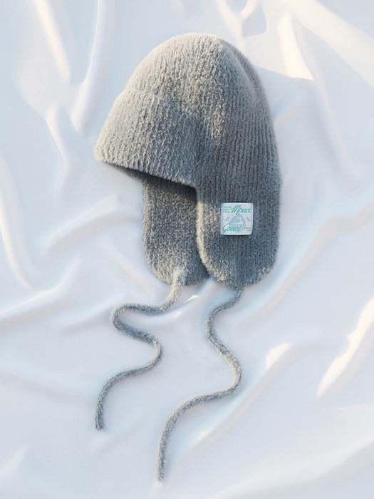 [단독] KNIT TROOPER HAT - BLUE GRAY 니트 트루퍼햇