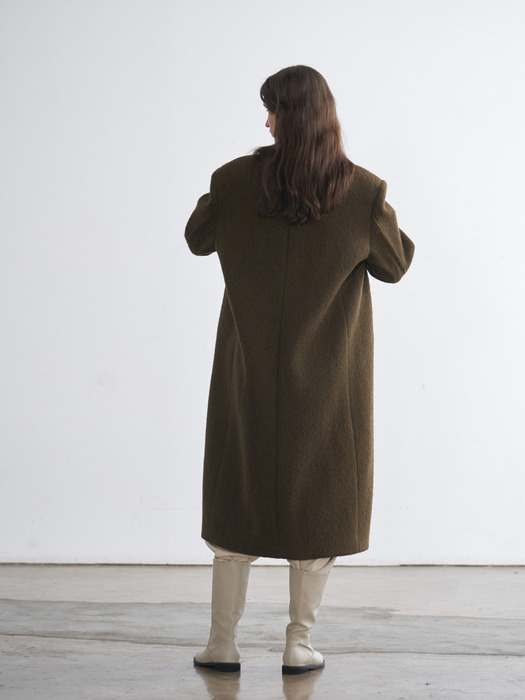 MATTHEW ALPACA COAT (WOOD BROWN)