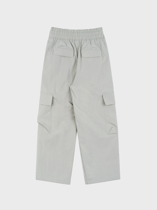 WIDE NYLON CARGO PANTS_GREY