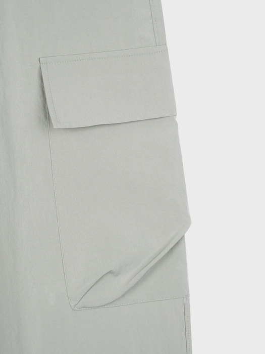 WIDE NYLON CARGO PANTS_GREY