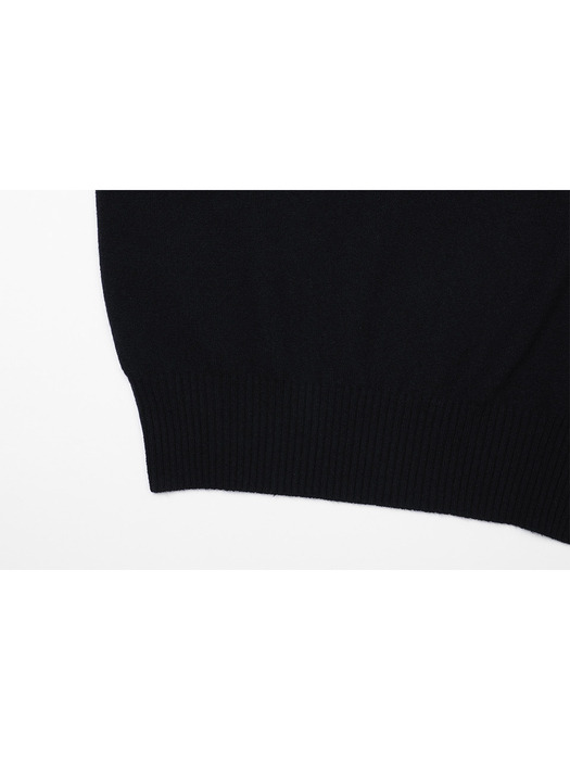 Cashmere Solid Open Collar Sweater