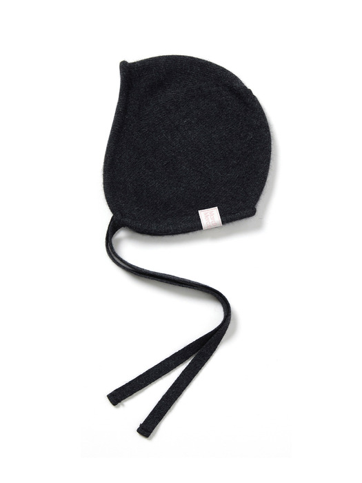 RACCOON BLENDED BEANIE EARFLAP_CHARCOAL