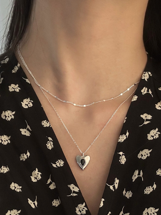 [925silver] Flat point necklace
