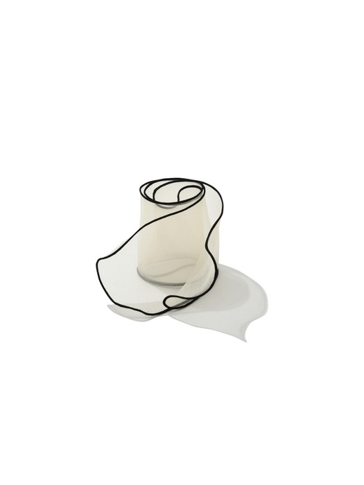 A ORGANZA RIBBON SCARF_IVORY
