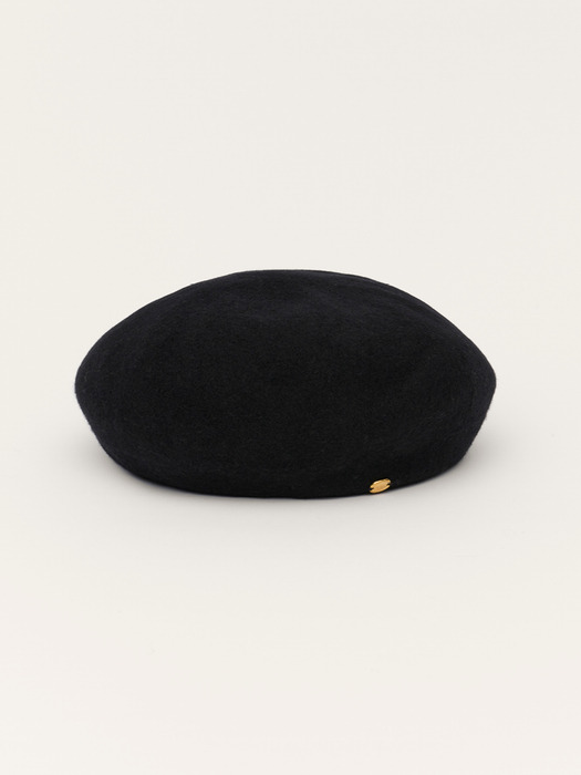 Noir Wool Beret (Black)